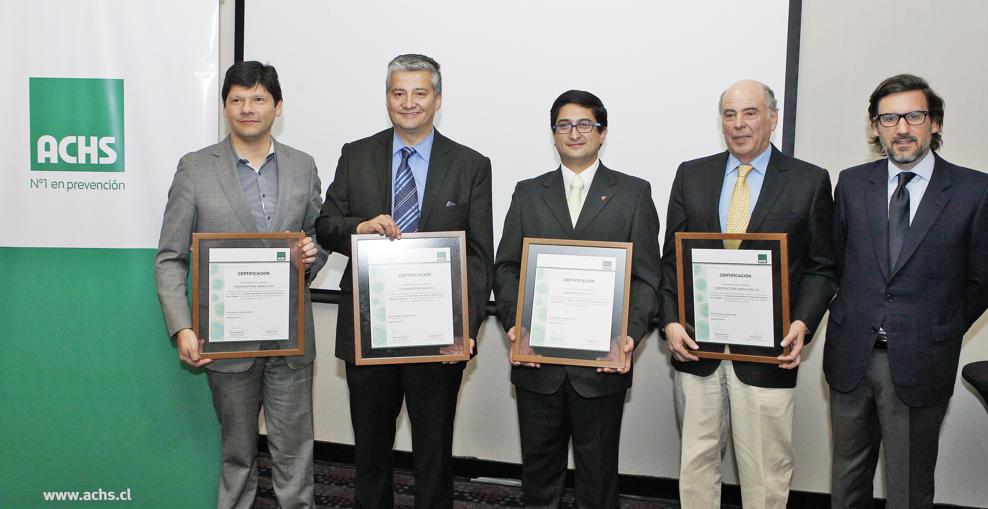 ACHS certifica a empresas constructoras afiliadas  ACHS certifica a empresas constructoras afiliadas
