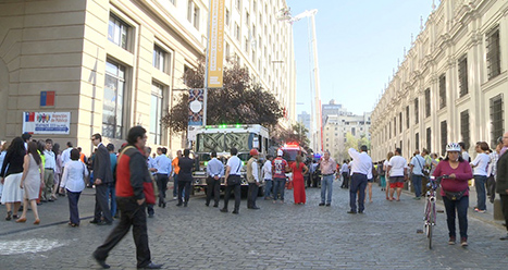 ACHS participa en simulacro de incendio en edificios públicos en torno a la moneda