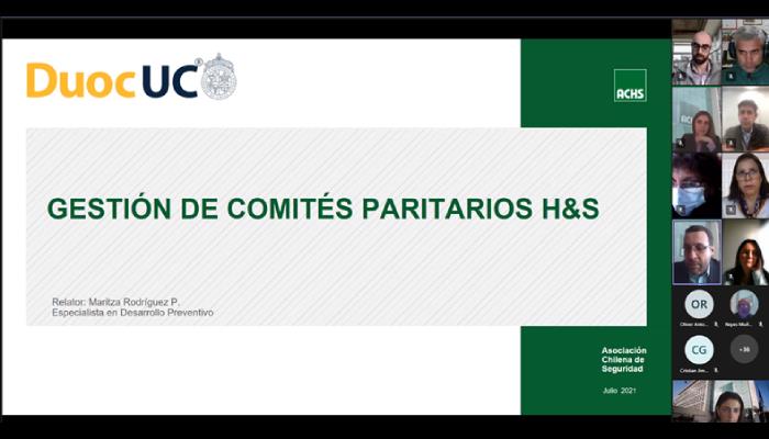 La Asociación Chilena de Seguridad y DUOC UC realizan segundo evento virtual con Comités Paritarios y ejecutivos de todo el país La Asociación Chilena de Seguridad y DUOC UC realizan segundo evento virtual con Comités Paritarios y ejecutivos de todo el país