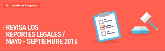 Normativas legales / mayo - septiembre 2016 Normativas legales / mayo - septiembre 2016