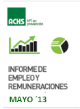 Informe de Empleo y Remuneraciones ACHS Mayo 2013 Informe de Empleo y Remuneraciones ACHS Mayo 2013