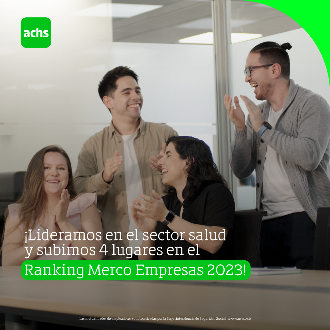 La Achs obtiene el primer lugar en el Ranking MERCO en el sector salud, y avanza hasta el lugar 17° de la clasificación general La Achs obtiene el primer lugar en el Ranking MERCO en el sector salud, y avanza hasta el lugar 17° de la clasificación general